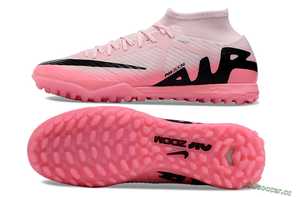 Men's Nike Air Zoom Mercurial Superfly 9 Academy TF Artificial Turf High-Tops Football Shoes - Pink/Black 1