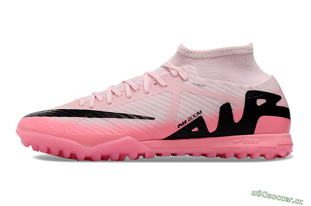 Men's Nike Air Zoom Mercurial Superfly 9 Academy TF Artificial Turf High-Tops Football Shoes - Pink/Black 0