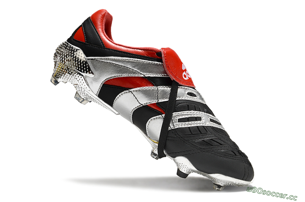 Men's Adidas Predator Accelerator FG Firm Ground Low-Tops Football Boots - Black/Silver/Red 4