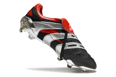 Men's Adidas Predator Accelerator FG Firm Ground Low-Tops Football Boots - Black/Silver/Red