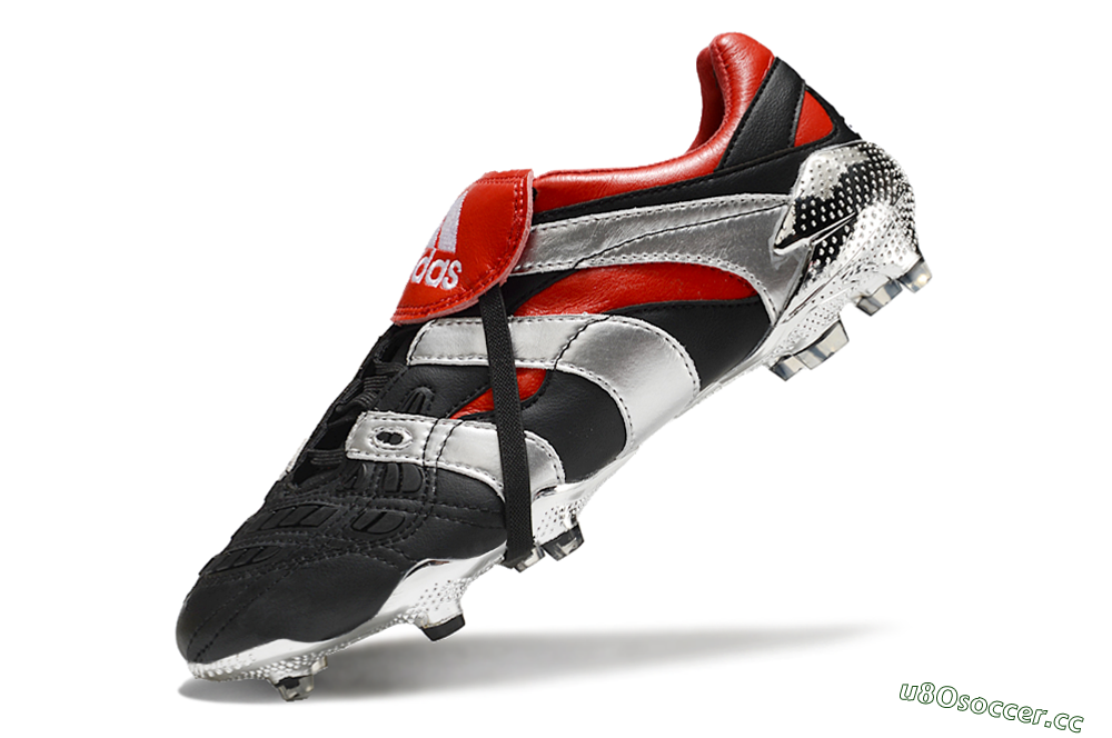 Men's Adidas Predator Accelerator FG Firm Ground Low-Tops Football Boots - Black/Silver/Red 5