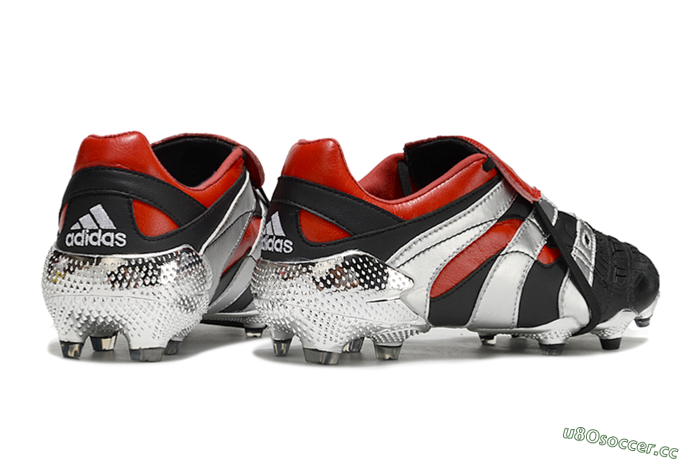 Men's Adidas Predator Accelerator FG Firm Ground Low-Tops Football Boots - Black/Silver/Red 6