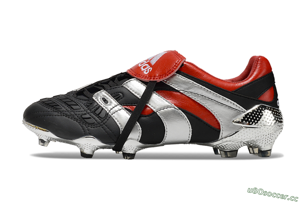 Men's Adidas Predator Accelerator FG Firm Ground Low-Tops Football Boots - Black/Silver/Red 0