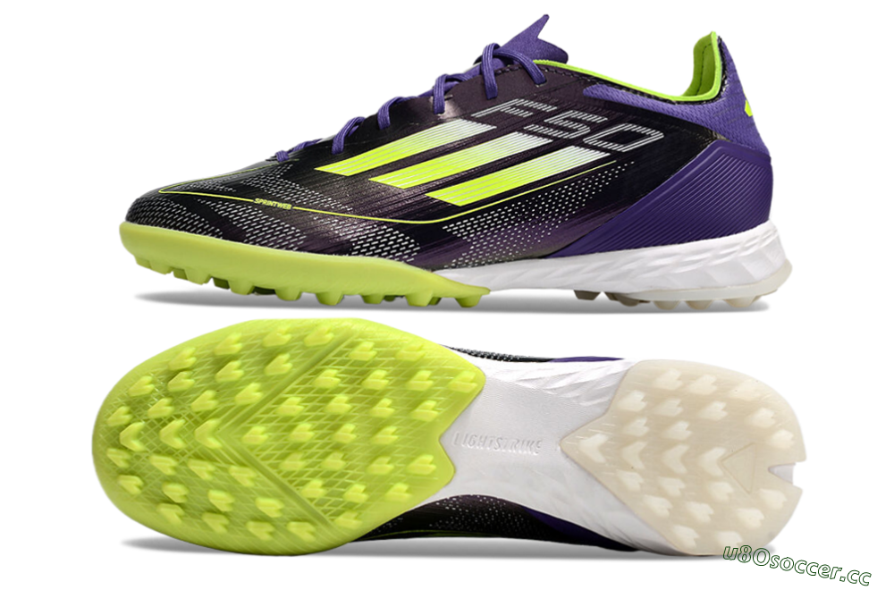 Unisex Adidas F50 Elite TF Artificial Turf Low-Tops Football Shoes - Purple/Yellow/White 6