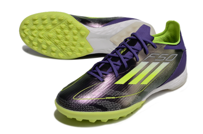 Unisex Adidas F50 Elite TF Artificial Turf Low-Tops Football Shoes - Purple/Yellow/White