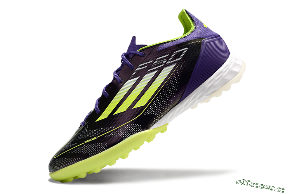 Unisex Adidas F50 Elite TF Artificial Turf Low-Tops Football Shoes - Purple/Yellow/White 2