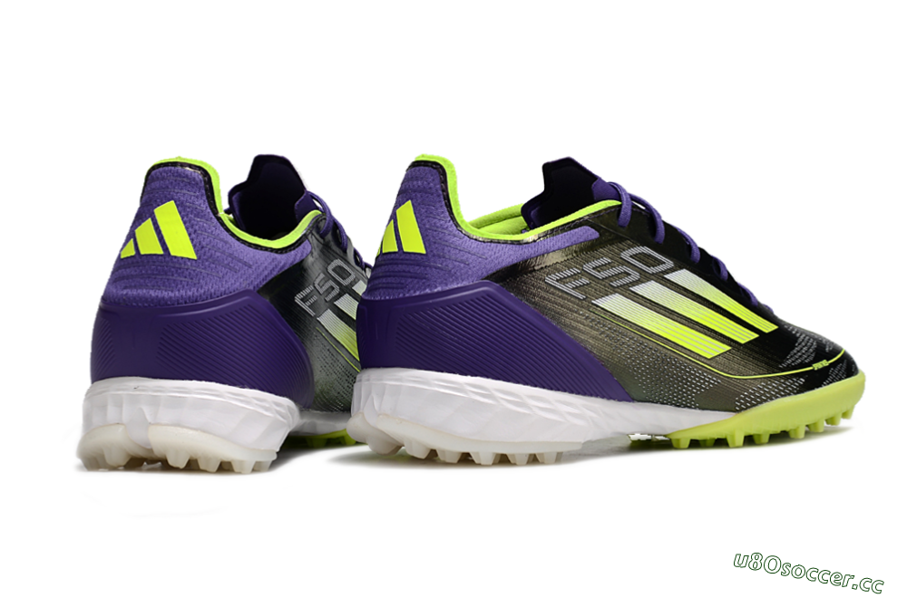 Unisex Adidas F50 Elite TF Artificial Turf Low-Tops Football Shoes - Purple/Yellow/White 1