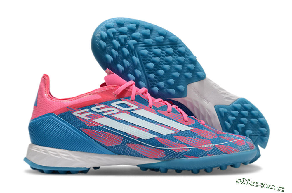 Unisex Adidas F50 Elite FG Artificial Turf Low-Tops Football Boots - Blue/Pink/White 2