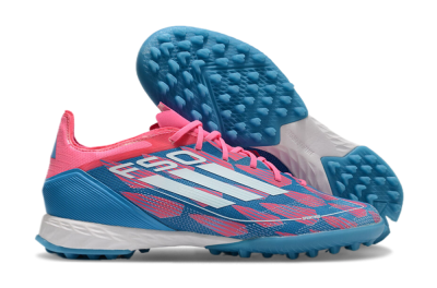 Unisex Adidas F50 Elite FG Artificial Turf Low-Tops Football Boots - Blue/Pink/White