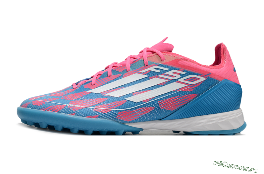 Unisex Adidas F50 Elite FG Artificial Turf Low-Tops Football Boots - Blue/Pink/White 0