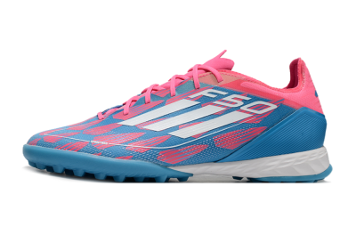 Unisex Adidas F50 Elite FG Artificial Turf Low-Tops Football Boots - Blue/Pink/White
