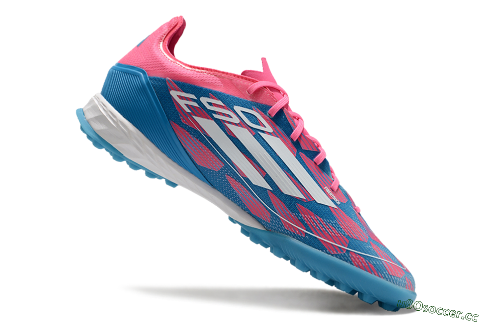 Unisex Adidas F50 Elite FG Artificial Turf Low-Tops Football Boots - Blue/Pink/White 4
