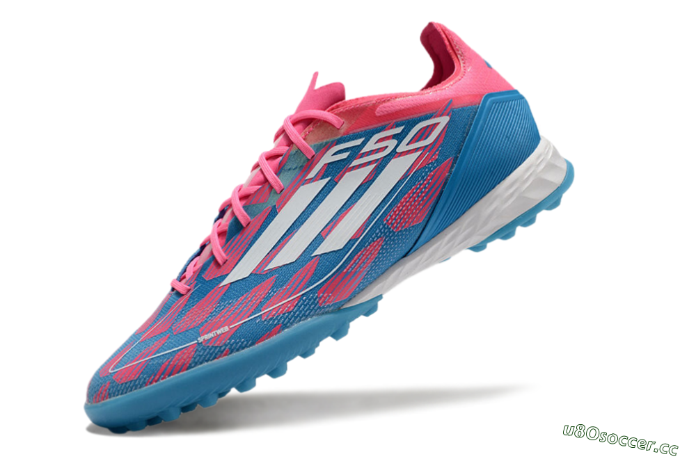 Unisex Adidas F50 Elite FG Artificial Turf Low-Tops Football Boots - Blue/Pink/White 5