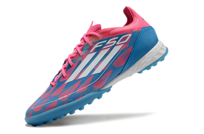 Unisex Adidas F50 Elite FG Artificial Turf Low-Tops Football Boots - Blue/Pink/White
