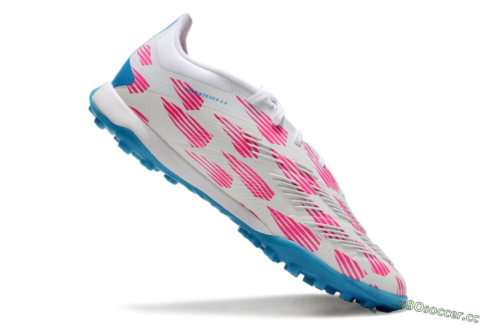 Men's Adidas Predator Elite 24 TF Artificial Turf Low-Tops Football Shoes - White/Pink/Blue 4