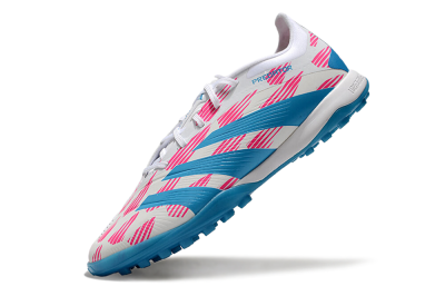 Men's Adidas Predator Elite 24 TF Artificial Turf Low-Tops Football Shoes - White/Pink/Blue