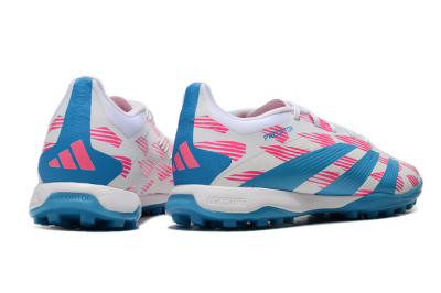 Men's Adidas Predator Elite 24 TF Artificial Turf Low-Tops Football Shoes - White/Pink/Blue