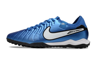 Unisex Nike Tiempo Legend 10 Elite TF Artificial Turf Low-Tops Football Shoes - Blue/White/Black