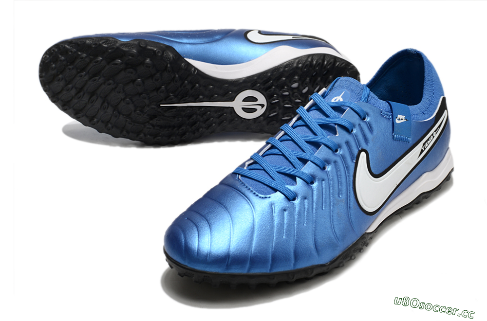 Unisex Nike Tiempo Legend 10 Elite TF Artificial Turf Low-Tops Football Shoes - Blue/White/Black 3