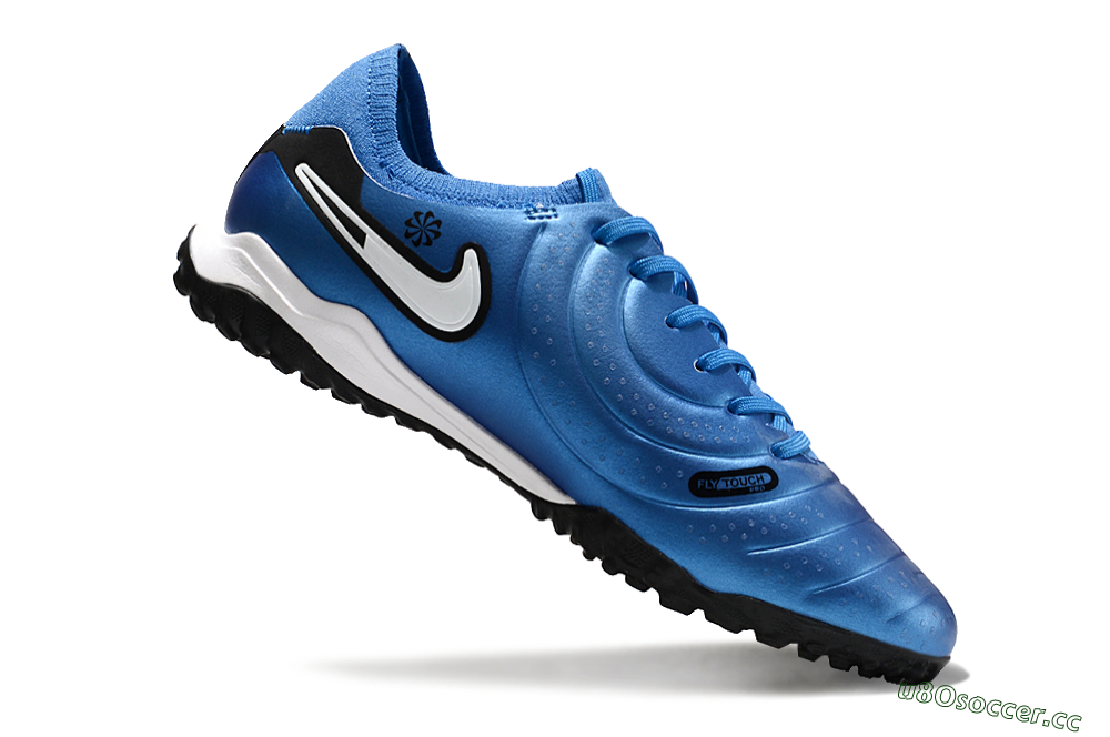 Unisex Nike Tiempo Legend 10 Elite TF Artificial Turf Low-Tops Football Shoes - Blue/White/Black 4