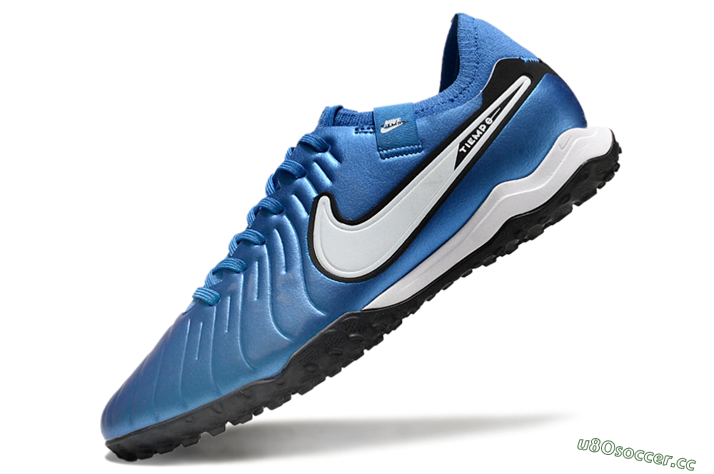 Unisex Nike Tiempo Legend 10 Elite TF Artificial Turf Low-Tops Football Shoes - Blue/White/Black 5