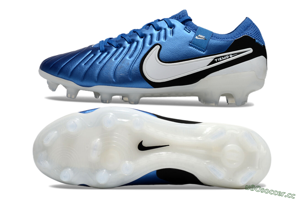 Unisex Nike Tiempo Legend 10 Elite FG Firm Ground Low-Tops Football Boots - Blue/White/Black 1