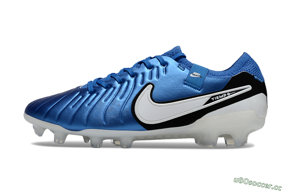 Unisex Nike Tiempo Legend 10 Elite FG Firm Ground Low-Tops Football Boots - Blue/White/Black 0
