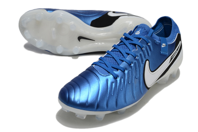 Unisex Nike Tiempo Legend 10 Elite FG Firm Ground Low-Tops Football Boots - Blue/White/Black