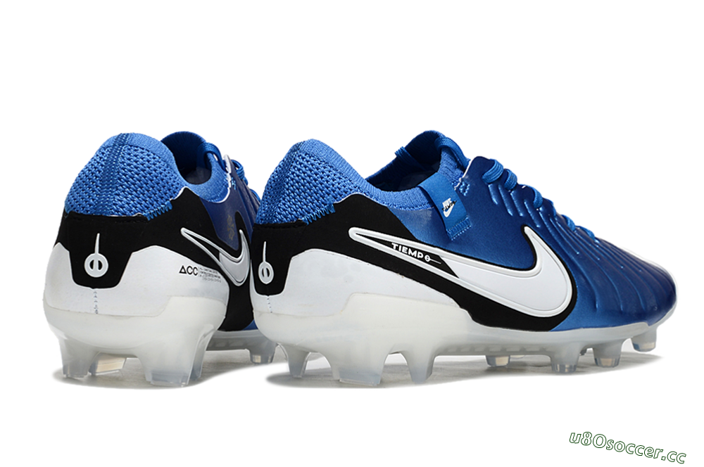 Unisex Nike Tiempo Legend 10 Elite FG Firm Ground Low-Tops Football Boots - Blue/White/Black 6