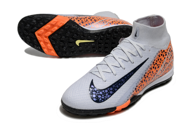 Unisex Nike Air Zoom Mercurial Superfly 10 Elite TF Artificial Turf High-Tops Football Shoes - White/Black/Orange