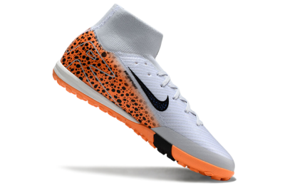 Unisex Nike Air Zoom Mercurial Superfly 10 Elite TF Artificial Turf High-Tops Football Shoes - Grey/Orange/Black