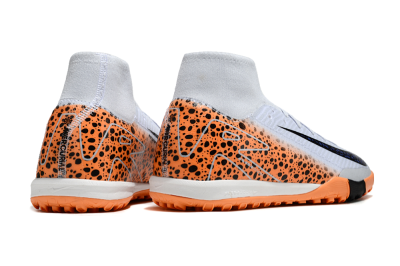 Unisex Nike Air Zoom Mercurial Superfly 10 Elite TF Artificial Turf High-Tops Football Shoes - Grey/Orange/Black