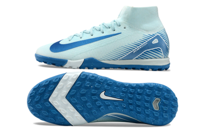 Unisex Nike Air Zoom Mercurial Superfly 10 Elite TF Artificial Turf High-Tops Football Shoes - Jade/Beige/Blue