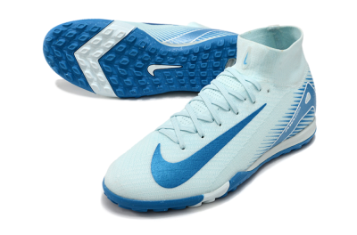 Unisex Nike Air Zoom Mercurial Superfly 10 Elite TF Artificial Turf High-Tops Football Shoes - Jade/Beige/Blue