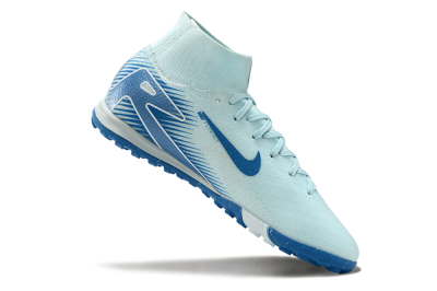Unisex Nike Air Zoom Mercurial Superfly 10 Elite TF Artificial Turf High-Tops Football Shoes - Jade/Beige/Blue