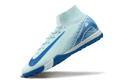 Unisex Nike Air Zoom Mercurial Superfly 10 Elite TF Artificial Turf High-Tops Football Shoes - Jade/Beige/Blue
