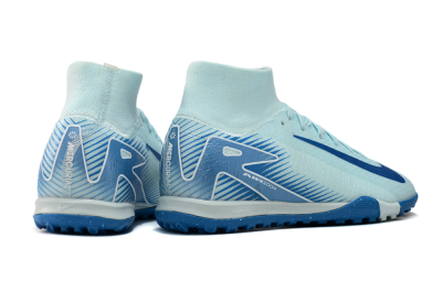 Unisex Nike Air Zoom Mercurial Superfly 10 Elite TF Artificial Turf High-Tops Football Shoes - Jade/Beige/Blue