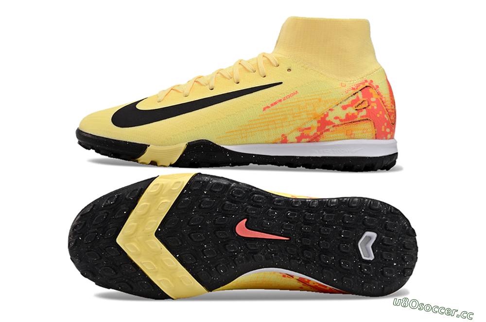 Unisex Nike Air Zoom Mercurial Superfly 10 Elite TF Artificial Turf High-Tops Football Shoes - Yellow/Pink/Black 1