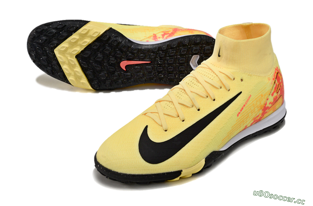 Unisex Nike Air Zoom Mercurial Superfly 10 Elite TF Artificial Turf High-Tops Football Shoes - Yellow/Pink/Black 3