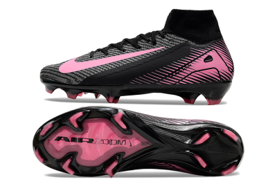 Unisex Nike Air Zoom Mercurial Superfly 10 Elite FG Firm Ground High-Tops Football Boots - Black/Pink