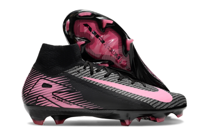 Unisex Nike Air Zoom Mercurial Superfly 10 Elite FG Firm Ground High-Tops Football Boots - Black/Pink