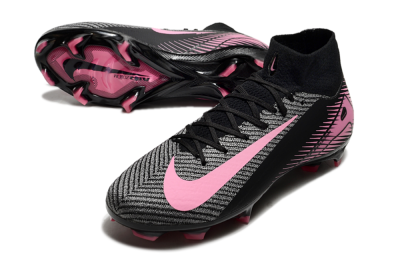 Unisex Nike Air Zoom Mercurial Superfly 10 Elite FG Firm Ground High-Tops Football Boots - Black/Pink