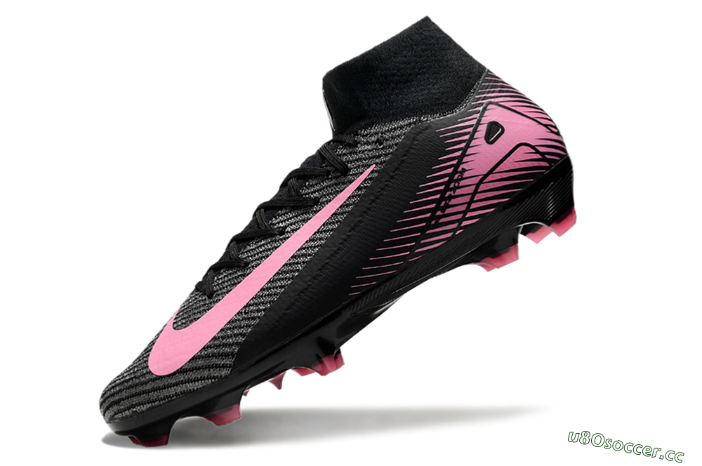 Unisex Nike Air Zoom Mercurial Superfly 10 Elite FG Firm Ground High-Tops Football Boots - Black/Pink 5