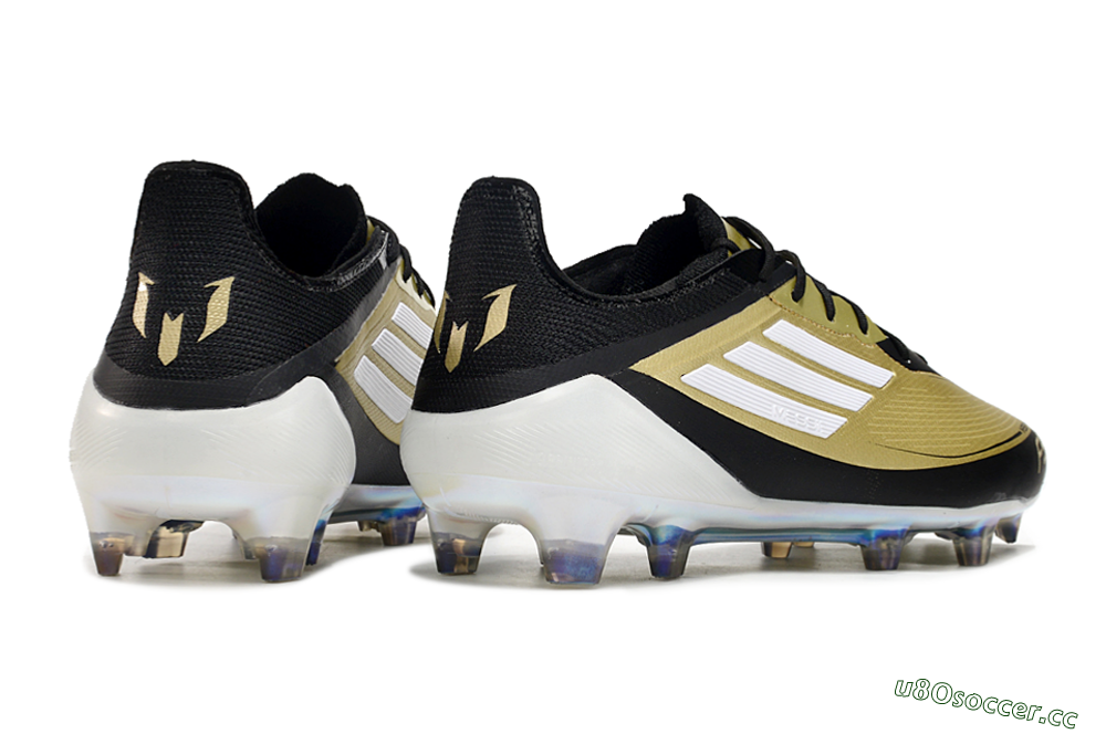 Men's Adidas F50 Adizero Messi FG Firm Ground Low-Tops Football Boots - Gold/White/Black 1