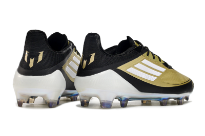 Men's Adidas F50 Adizero Messi FG Firm Ground Low-Tops Football Boots - Gold/White/Black