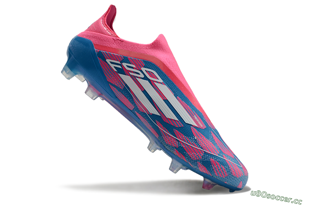Men's Adidas F50 Elite Laceless FG Firm Ground Low-Tops Football Boots - Blue/Pink/White 0