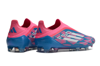Men's Adidas F50 Elite Laceless FG Firm Ground Low-Tops Football Boots - Blue/Pink/White