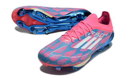 Men's Adidas F50+ Lightstrike Pro FG Firm Ground Low-Tops Football Boots - Blue/Pink/White