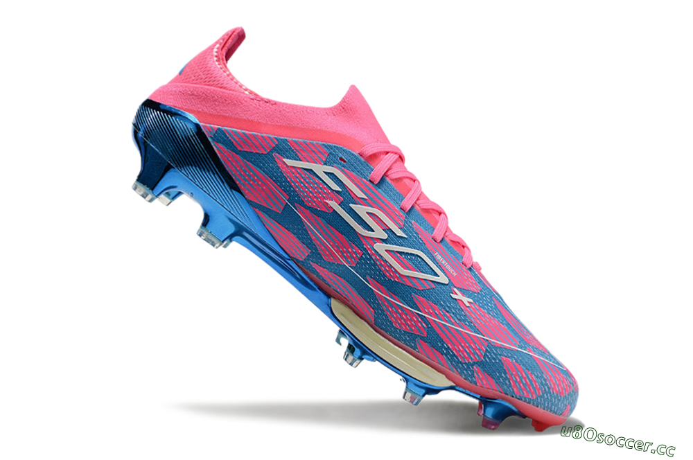 Men's Adidas F50+ Lightstrike Pro FG Firm Ground Low-Tops Football Boots - Blue/Pink/White 4
