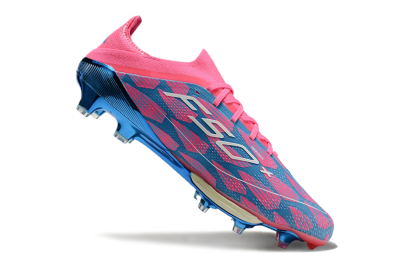 Men's Adidas F50+ Lightstrike Pro FG Firm Ground Low-Tops Football Boots - Blue/Pink/White